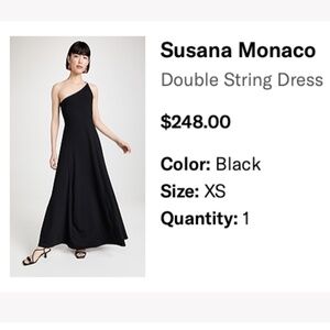 Susana Monaco Black One-Shoulder Maxi Dress